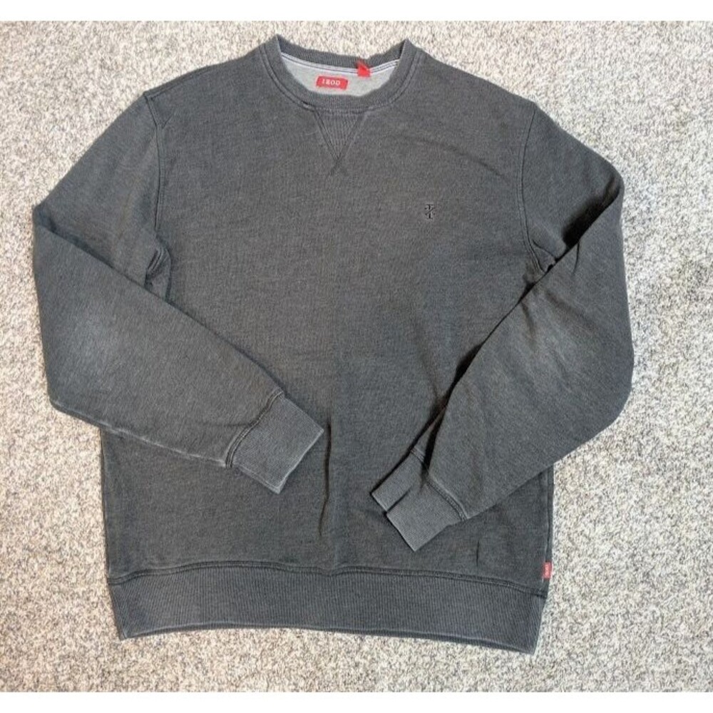 VTG Izod Mens Large Tall Crewneck pullover Sweatshirt Logo Gray